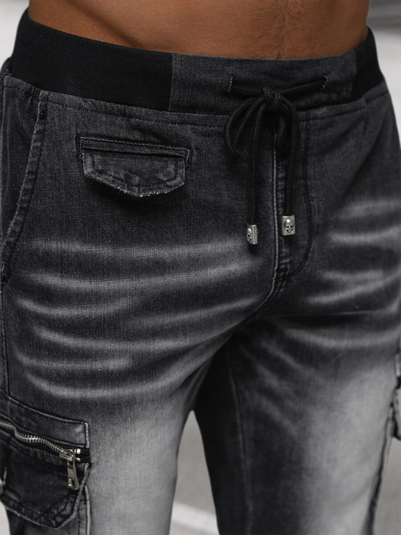 Vaqueros jogger de hombre negras OZONEE NB/MP0108N