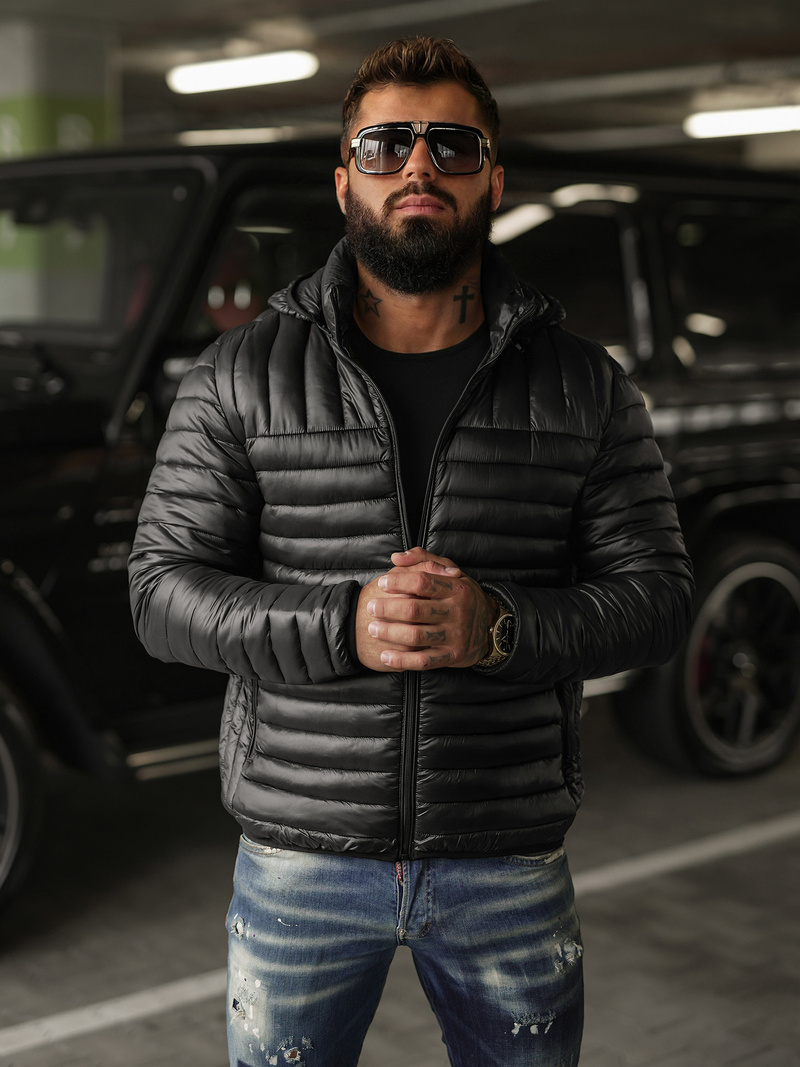 Chaqueta de hombre negra OZONEE JS/16M9336/392BZ