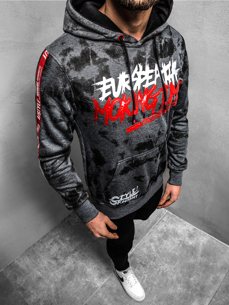 Sudadera de hombre grafito OZONEE JS/DD210Z