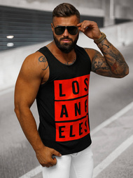 Camiseta sin mangas de hombre negra OZONEE O/T105/3