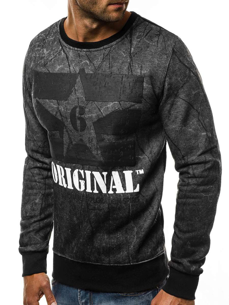 Sudadera de hombre grafito OZONEE JS/DD257