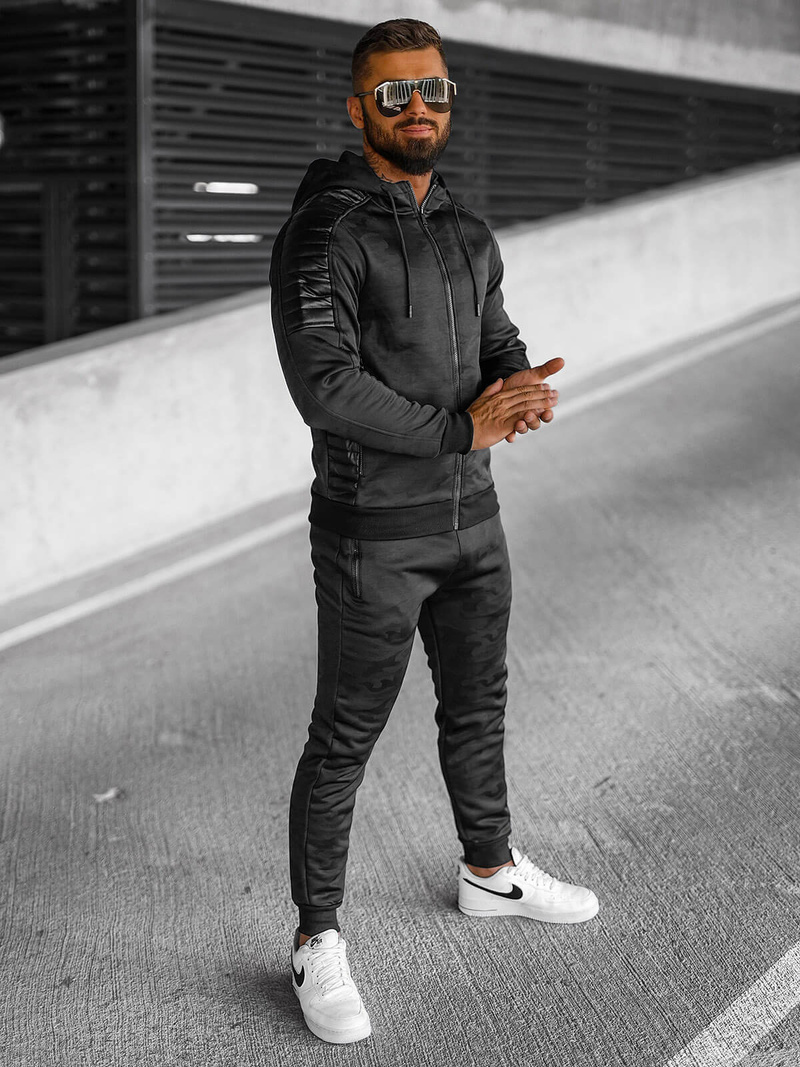 Chándal de hombre negro OZONEE O/3A126/A128Z