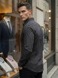 Camisa de hombre negra OZONEE V/V184Z