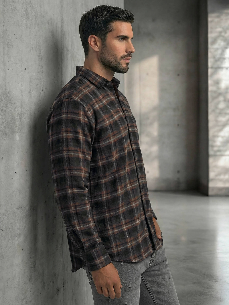 Camisa de hombre azul marino OZONEE V/V177Z