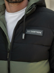 Chaqueta de invierno de hombre negro-verde OZONEE JS/31M5083/136