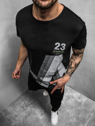Camiseta de hombre negra OZONEE JS/SS10932Z