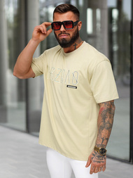 Camiseta de hombre beige OZONEE O/QQ1185