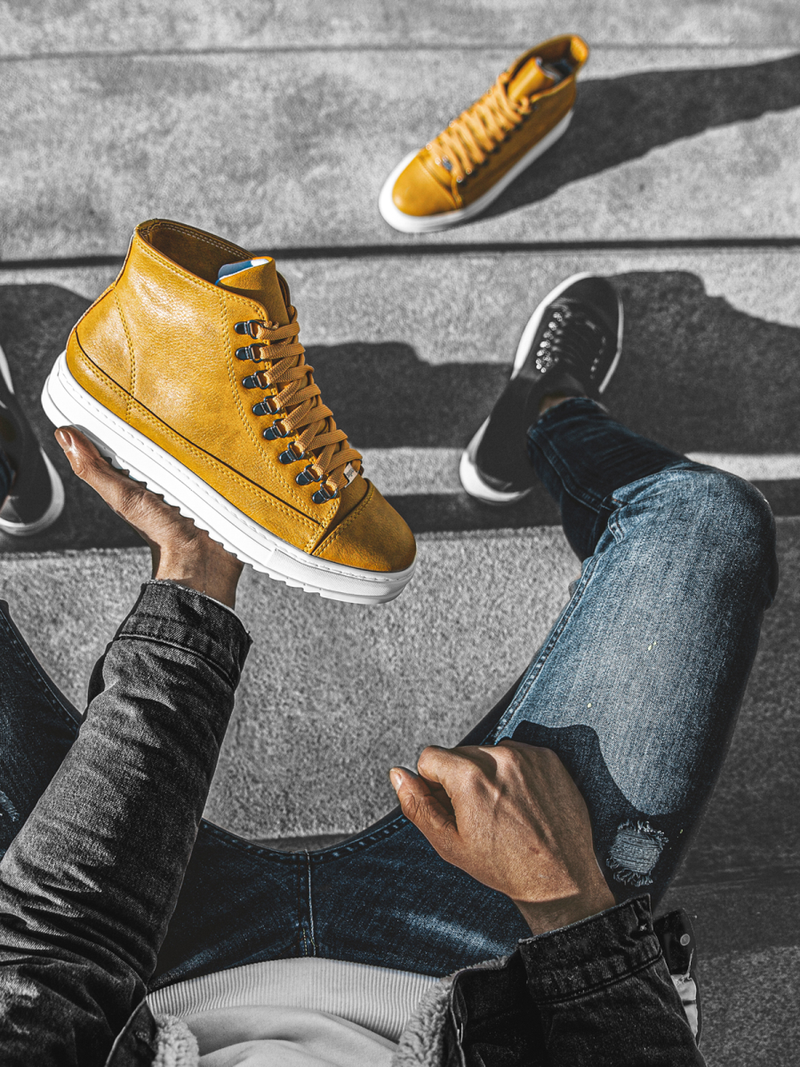 Sneakers altas de hombre camel OZONEE W/034