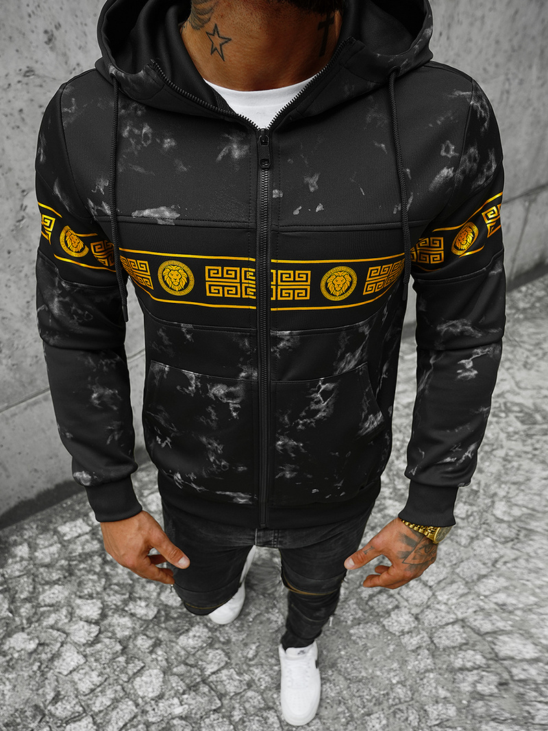 Sudadera de hombre negra OZONEE JS/B8125