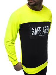 Sudadera de hombre neón amarilla OZONEE MACH/2121