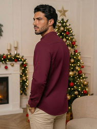 Camisa de hombre burdeos OZONEE O/V57Z