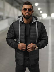 Chaqueta de hombre negra OZONEE JS/8M985/392