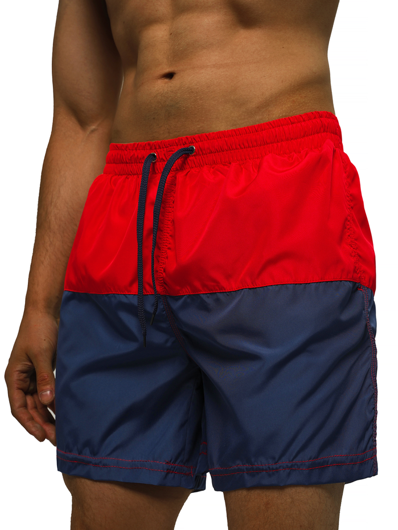 Bañador de hombre rojo y azul marino OZONEE JS/HM062