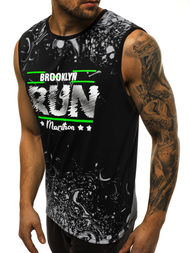 Camiseta sin mangas de hombre negra OZONEE JS/KS2075