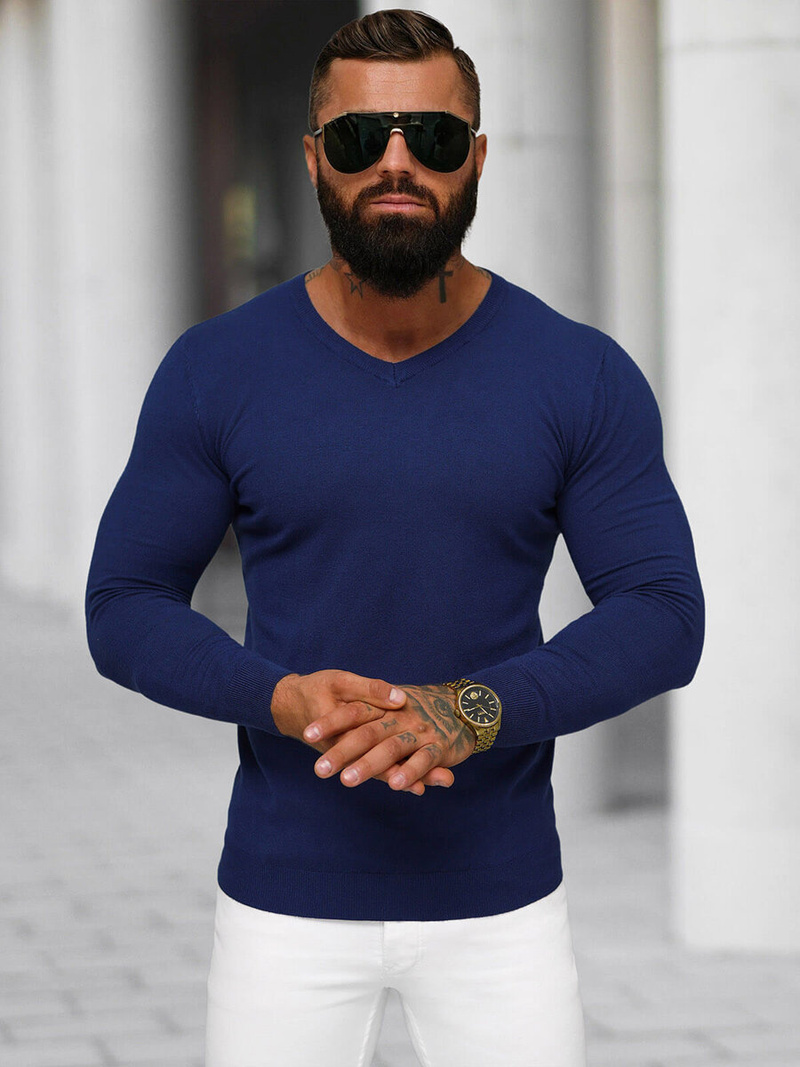 Jersey de hombre azul oscuro OZONEE NB/MMB601/5Z