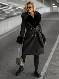 Abrigo de mujer negras OZONEE JS/61M8509/392