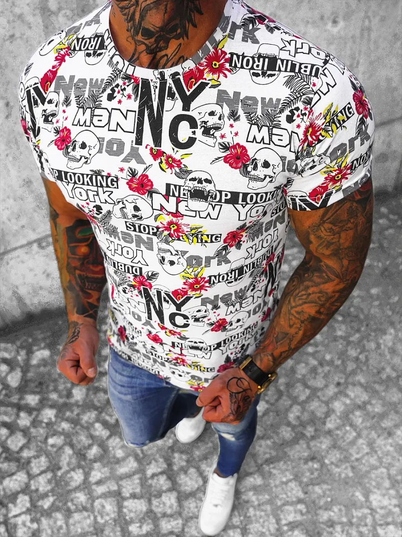 Camiseta de hombre de colores OZONEE O/BL63