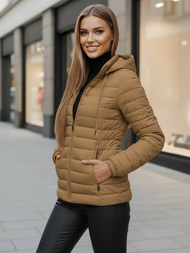 Chaqueta de mujer beige oscuro OZONEE JS/16M9103/84Z