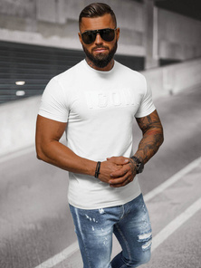 Camiseta de hombre blanco OZONEE NB/MT3111