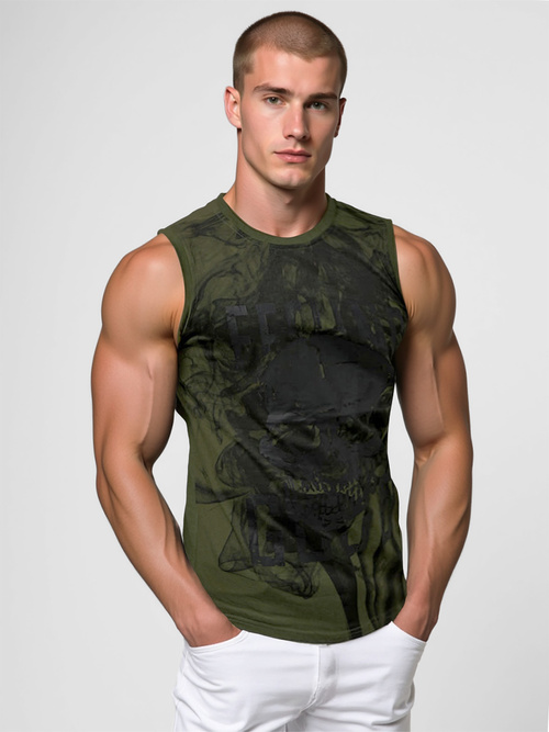 Camiseta sin mangas de hombre de verde OZONEE O/T106/29Z
