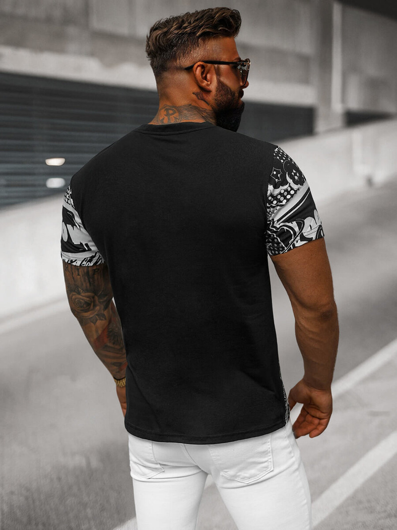 Camiseta de hombre negra OZONEE O/T137/3