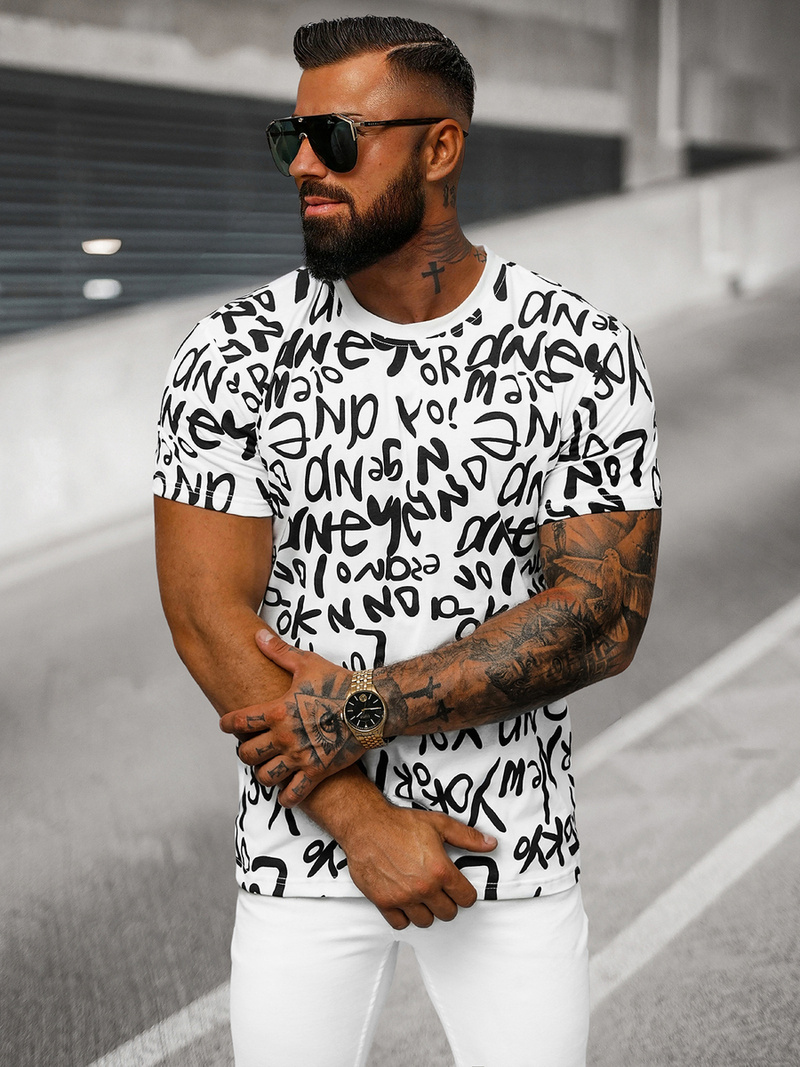 Camiseta de hombre blanca OZONEE O/T1268/1