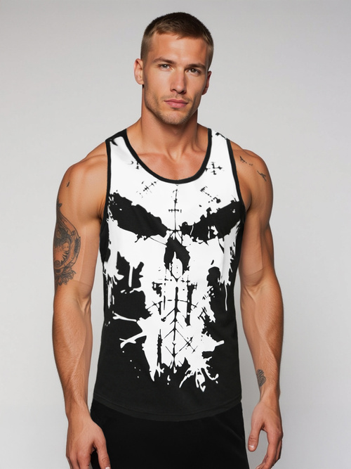 Camiseta sin mangas de hombre negra OZONEE JS/8B1708/3