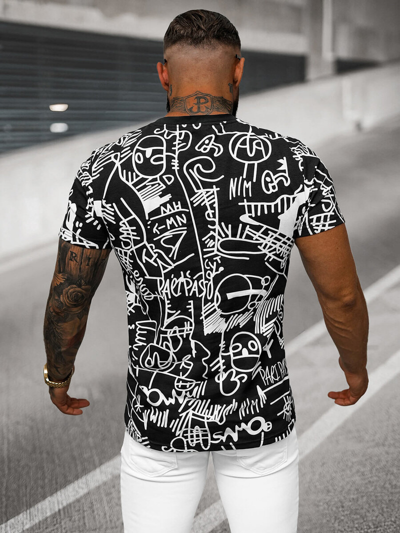 Camiseta de hombre negra OZONEE O/T1269/3