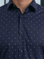Camisa de hombre azul marino OZONEE V/V181Z