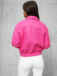 Chaqueta de cuero para mujer rosa OZONEE O/G116Z
