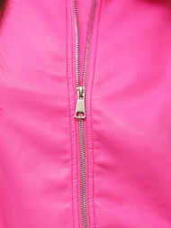 Chaqueta de cuero para mujer rosa OZONEE O/G116Z