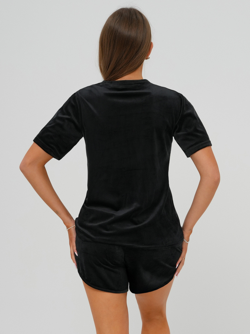 Chándal velour de mujer de negro OZONEE JS/35C1717/3