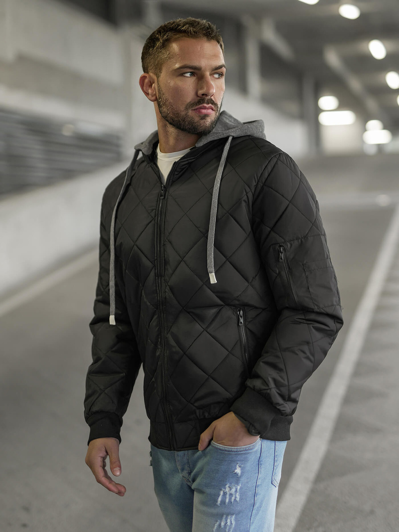 Chaqueta de hombre negra OZONEE JS/8M986/392Z