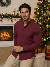 Camisa de hombre burdeos OZONEE O/V57Z