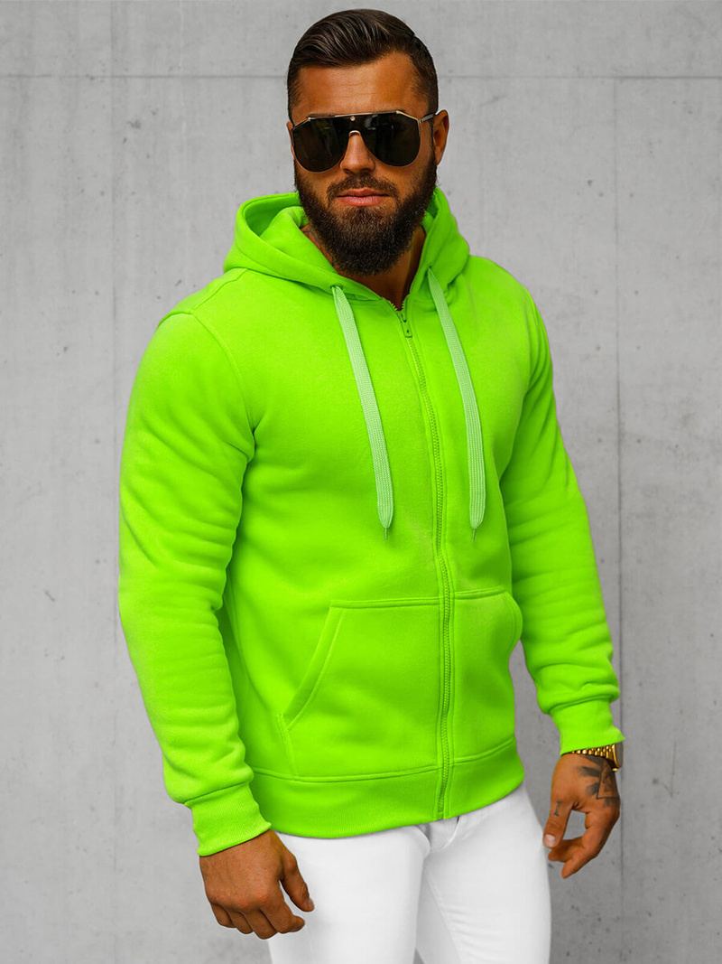 Sudadera de hombre neón verde OZONEE JS/2008Z