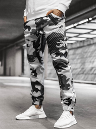 Pantalón chino jogger de hombre negro-blancos OZONEE A/0952