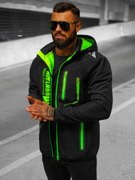 Chaqueta softshell de hombre negra-verde OZONEE JS/HH026/1A