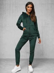 Chándal velour de mujer de verde-oscura OZONEE JS/8C1176/9Z