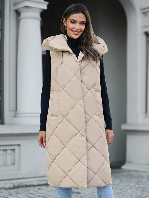 Chaleco de mujer beige OZONEE JS/5M3165/62Z