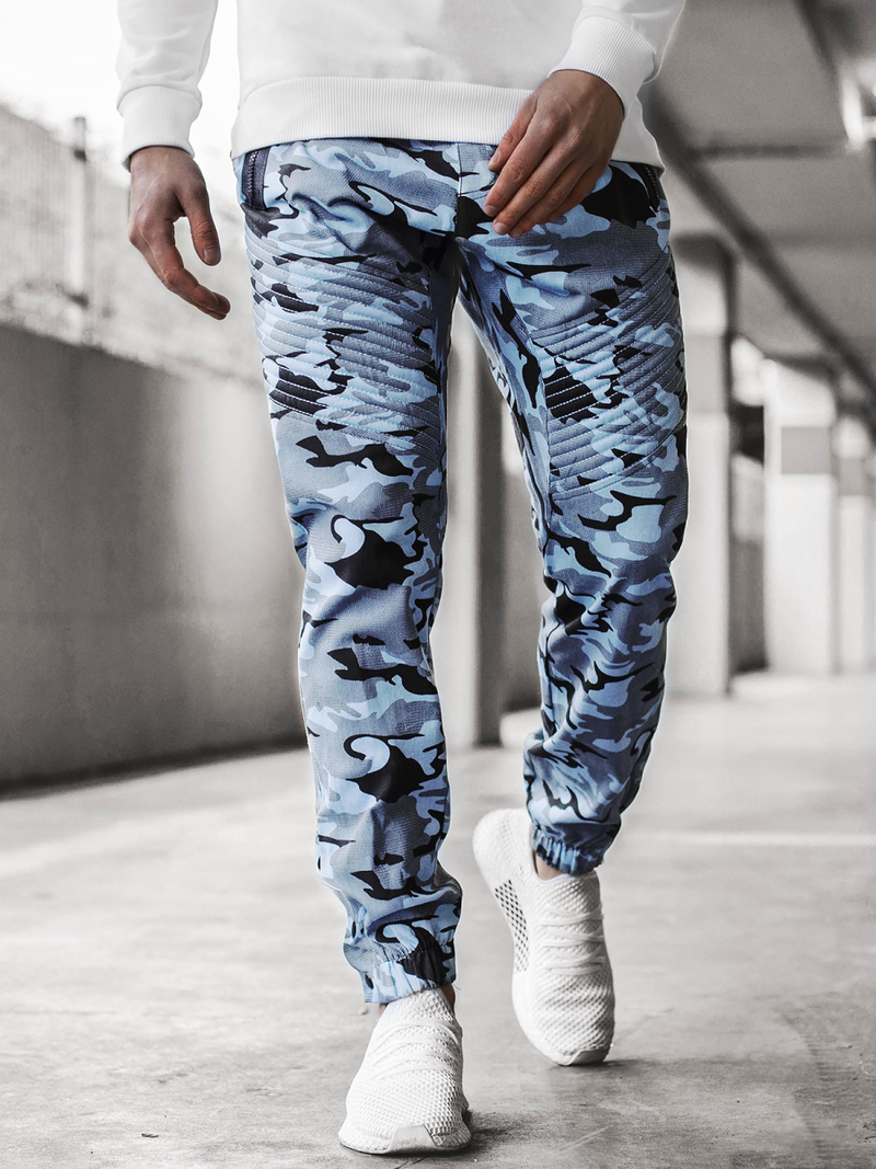Pantalón chino jogger de hombre azul-camuflaje OZONEE A/0952
