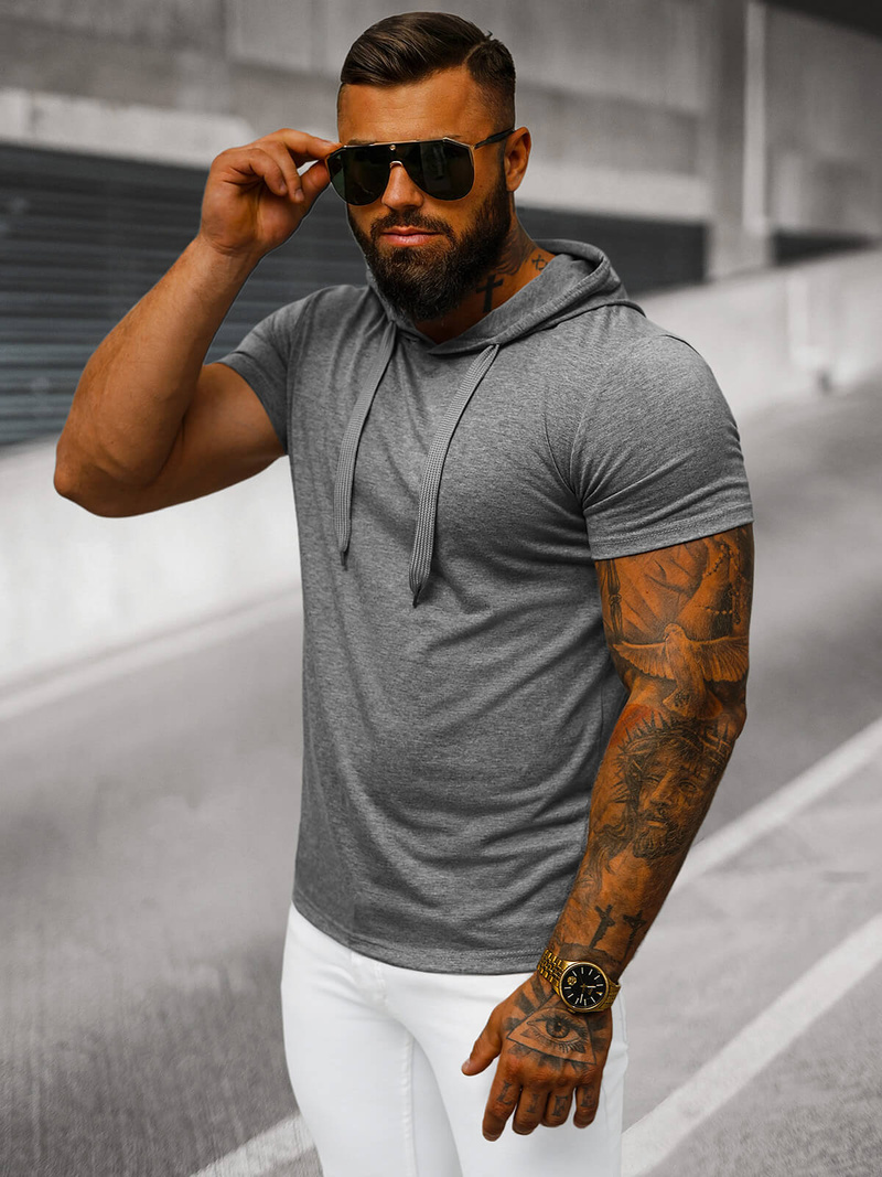 Camiseta de hombre grafito OZONEE JS/8T89/5