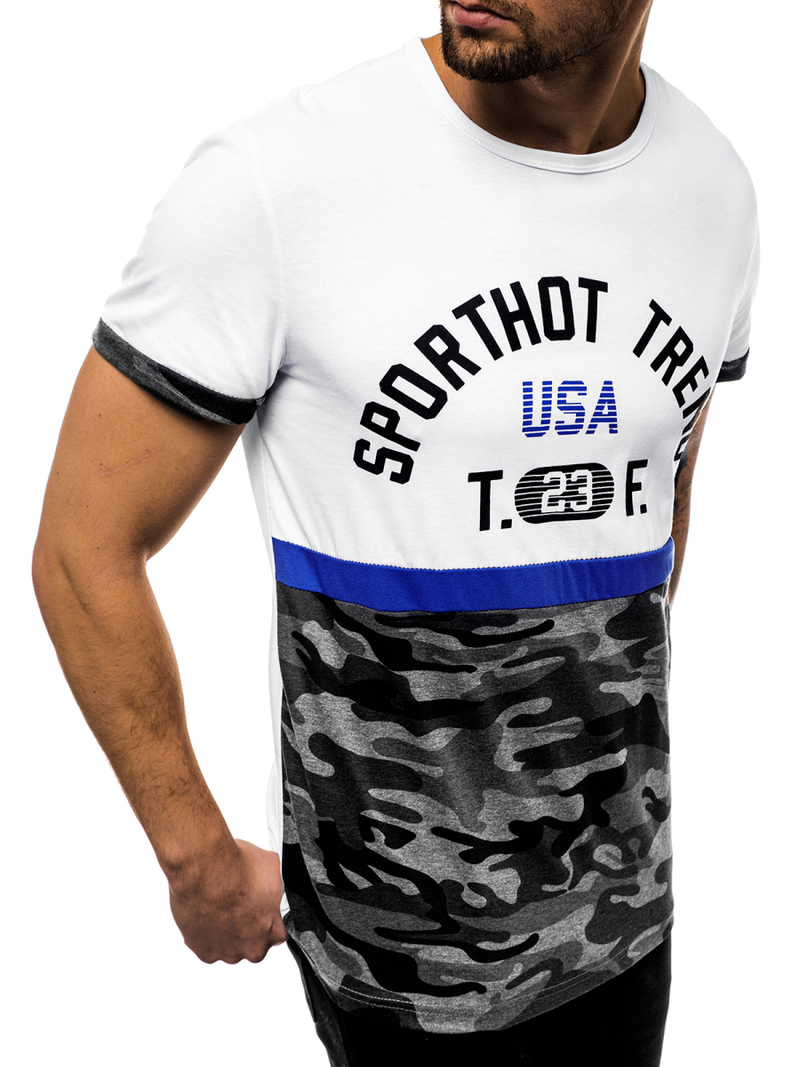 Camiseta de hombre blanco OZONEE JS/SS10983