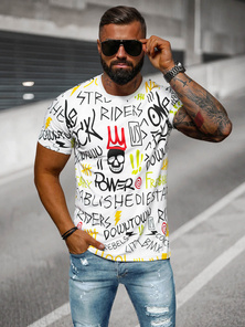 Camiseta de hombre blanco OZONEE JS/8T1212/1