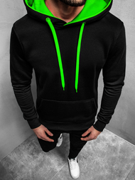 Sudadera de hombre negro-verde OZONEE JS/2011Z