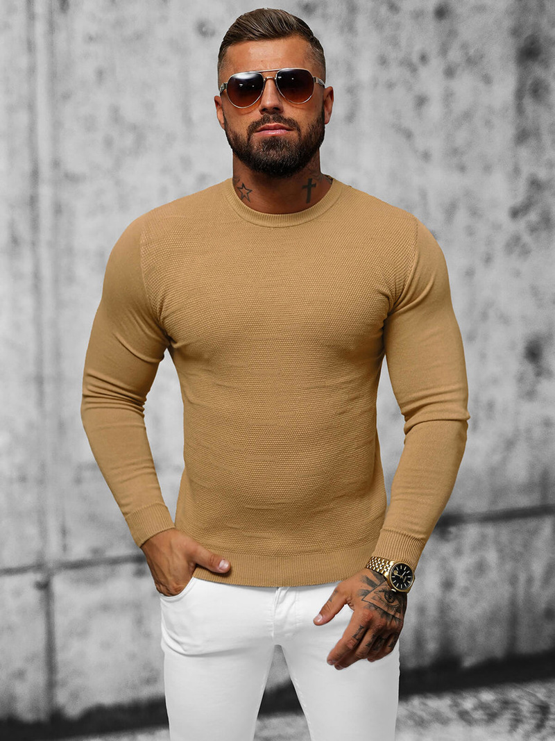 Jersey de hombre beige OZONEE O/ZZ190131