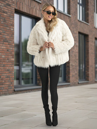 Chaqueta de mujer blanca OZONEE JS/11Z8261