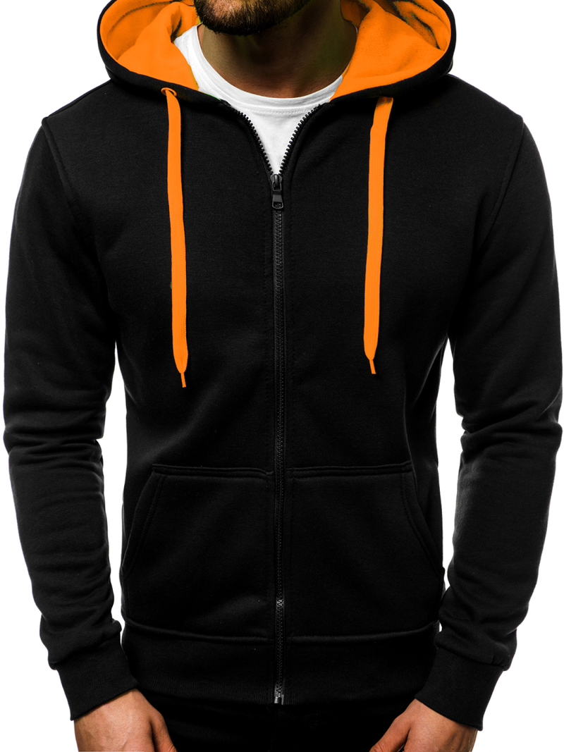Sudadera de hombre negra-naranja OZONEE JS/2013