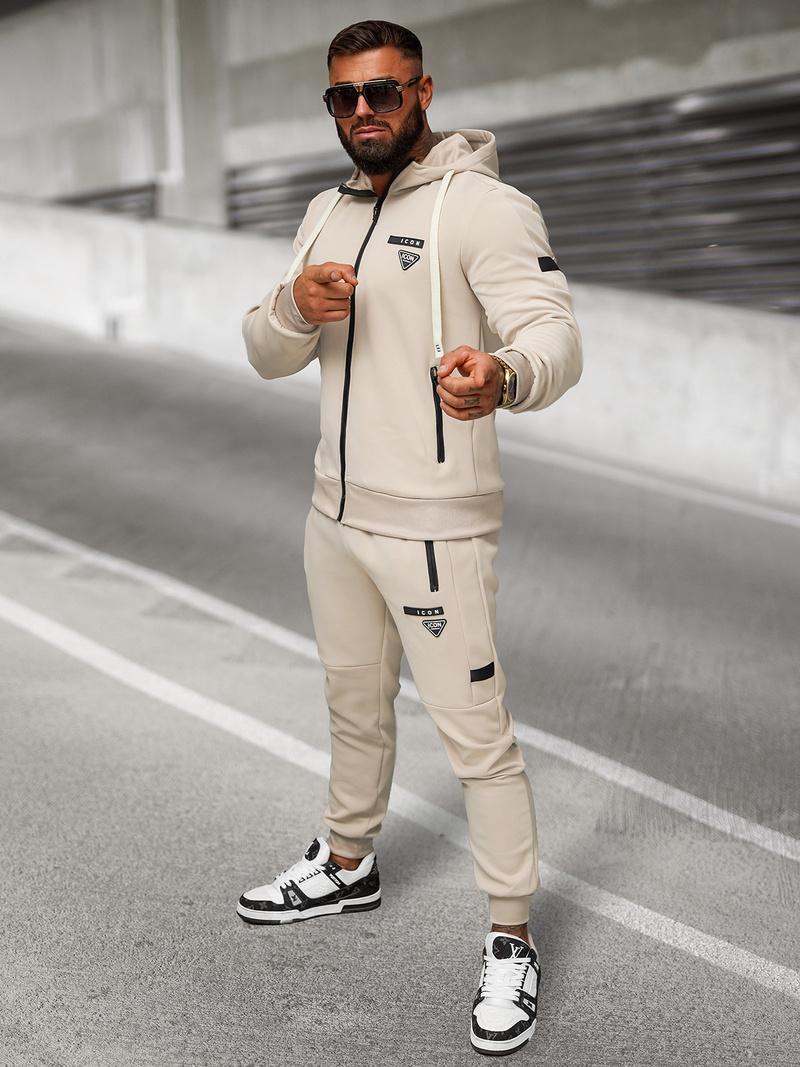 Chándal de hombre beige OZONEE O/LN11760