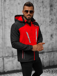 Chaqueta softshell de hombre negra-roja OZONEE JS/HH022/1CZ