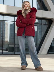 Chaqueta de mujer burdeos OZONEE JS/16M9296/06